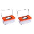 2 Pcs Mask Storage Case Mask Dispenser Box Tissue Holder Wet(orange)