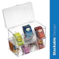 2 Pack Stackable Plastic Tea Bag Organizer - Storage Bin Box