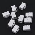 10pcs Rj45 Connector Keystone Cat6 Extension Coupler Adapter,white