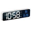 Mirror Led Digital Alarm Clock, Usb Charging Port for Bedroom (white)