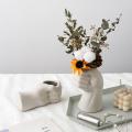 Nordic Ceramic Vase Handmade White Flower Arrangement Home Decor -b