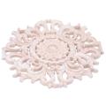Wood Carved Long Onlay Applique Flower Walls Decor 15cm Type A