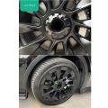 For Tesla Y 20inch Rim Wheel Center Hubcaps 4pcs Bright Black