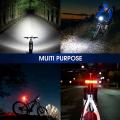 Bike Lights, Usb Bike Headlight Taillight with 6 Led Light Modes
