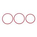 3pcs Car Seat Adjustment Switch Knob Ring Cover Trim Red