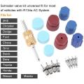 17pcs Air Conditioning Valve Core Kit Valve Cores Accessories Tool