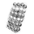 36pcs 4cm Plastic Christmas Ball Pearly Matte Light Shaped,silver