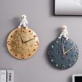 Nordic Astronaut Wall Clock Living Room Bedroom Decor Statue Clock A