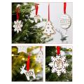 Christmas Pendant, Wooden Christmas Snowflake Pattern Ornaments