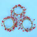 6pcs Candle Rings for Pillars,red and Gold, Wreaths for Christmas