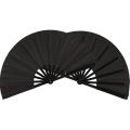 2 Pieces Large Folding Fan Nylon Cloth Handheld Hand Fan