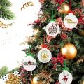 50 Pcs Clear Christmas Blank with Hole Diy Acrylic Disc Decor