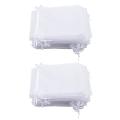 50 Pieces Gift Bags Drawstring Jewelry Pouches Wedding Bags (white)