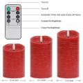 3d Flickering Candle Light Battery Remote Time Control Led (red)