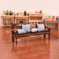 1/12 Scale Dollhouse Furniture Bench Couch Sofa with 4 Cushions