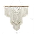 Large Macrame Wall Hanging Tapestry with Wooden Stick Handwoven