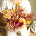 Autumn Color Simulation Bouquet Fake Flowers Wedding Decorations