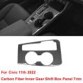 Gear Shift Box Panel Cover Trim Sticker Carbon Black for Honda Civic