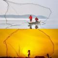 2.4m Durable Sinker Bait Outdoor Fishing Hand Casting Net Nylon Mesh