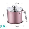 Bacon Grease Container 1.9l Cooking Oil Storage Can(pink)