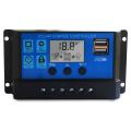 30a Solar Charge Controller with 5v Dual Usb Ports Display Adjustable