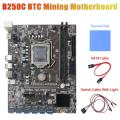 Miner Motherboard+switch Cable with Light+thermal Pad+sata Cable