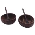 Coconut Bowls and Wooden Spoon Fork Set,vegan Organic Salad Smoothie