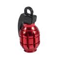 2pcs Grenade Alloy Valve Caps Dust Covers Bike Bicycle (red)