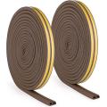 Weather Stripping Foam Adhesive Rubber,2rolls Total Length 20m, Brown