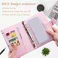 A6 Pu Leather Binder Zipper Pockets for Money Organizer Purple