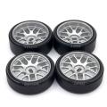 4pcs Metal Wheel Rim Hard Plastic Drift Tire Tyres,3