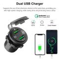 Usb Car Charger Socket with Led Digital Voltmeter Touch Switch B