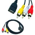 1.5m Usb A Female to 3 Rca Phono Av Cable Aux Audio Video Adapter