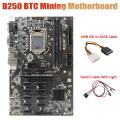 B250 Btc Mining Motherboard with Switch Cable with Light for Miner