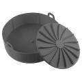 Air Fryer Silicone Pot, with Removable Base,accessories Gray 7.5inch