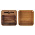 2pcs Wood Serving Tray Snack Bread Dessert Cake Plate Wood Snack Tray