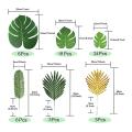 72 Pcs Artificial Palm Tropical Leaves Jungle Leaves Decorations