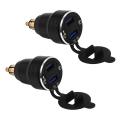 2x Aluminum Alloy Quick Charge 3.0 Dual Motorcycle Usb Charger