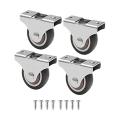 4 Pcs Mini Casters Furniture Casters 25mm Fixed Casters for Furniture