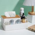 Organizer Box with Wooden Lid for Tissue Paper Makeup Storage Box-b