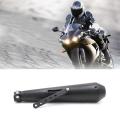 Universal Motorcycle Exhaust Muffler Pipe Kit 35-43mm for Cafe Black