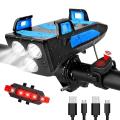 Usb 4000mah Headlight,front Light and Speaker with Mobile Power Blue