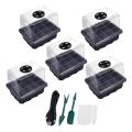 5pcs Seed Starter Tray Kit with Dome & Greenhouse Germination Tray
