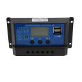 20a 12v 24v Auto Work Pwm Solar Charge Controller with Lcd Dual Usb