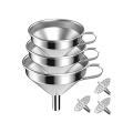 3pcs Stainless Steel Wide Mouth Funnel with Filter for Bottle Canning