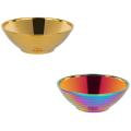 Round Noodle Food Bowl for Ramen Bowl Stainless Steel Gold