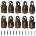 10pcs Pu Leather Furniture Handles, Leather Cabinet Handles