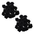 40 Pcs Black Rose Artificial Silk Flower Party Wedding Home Office