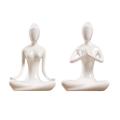 Abstract Art Ceramic Yoga Poses Yoga Lady Figure Statue Ornament #6