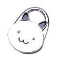 Black Cat Cartoon Foldable Silver Tone Handbag Hook